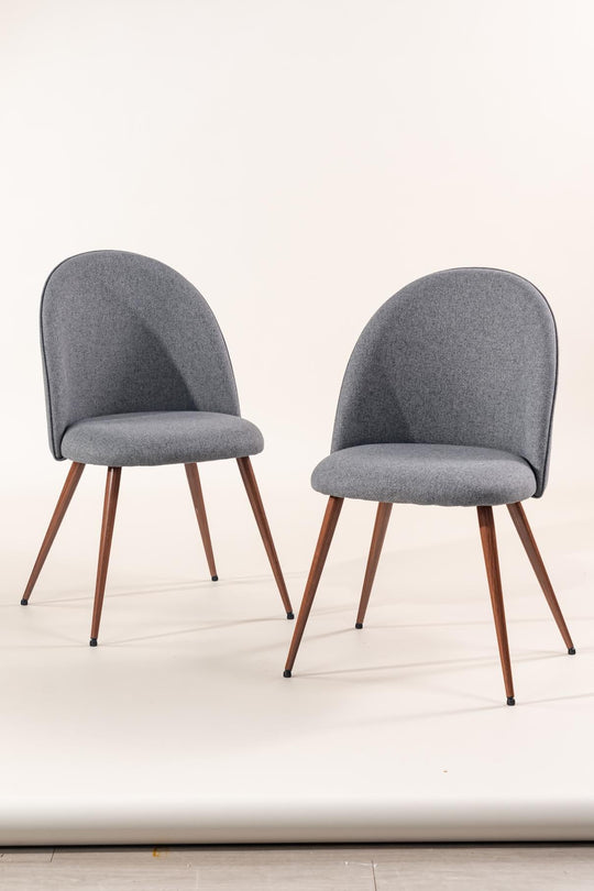 Haven Stylish high back Dining Chairs with Walnut Legs-HOMY CASA