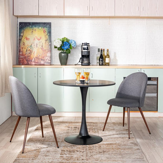 Haven Stylish high back Dining Chairs with Walnut Legs-HOMY CASA