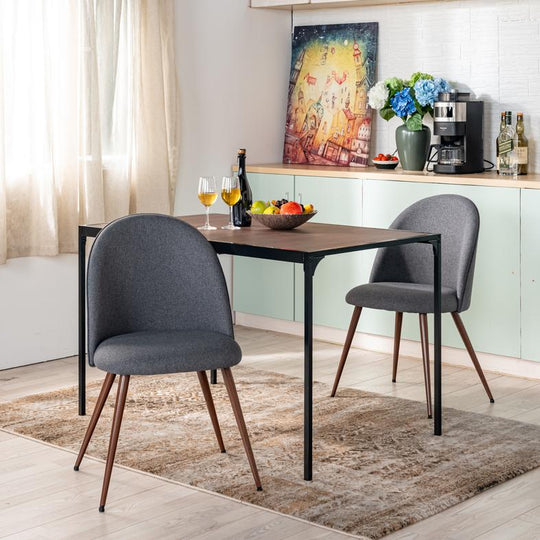 Haven Stylish high back Dining Chairs with Walnut Legs-HOMY CASA