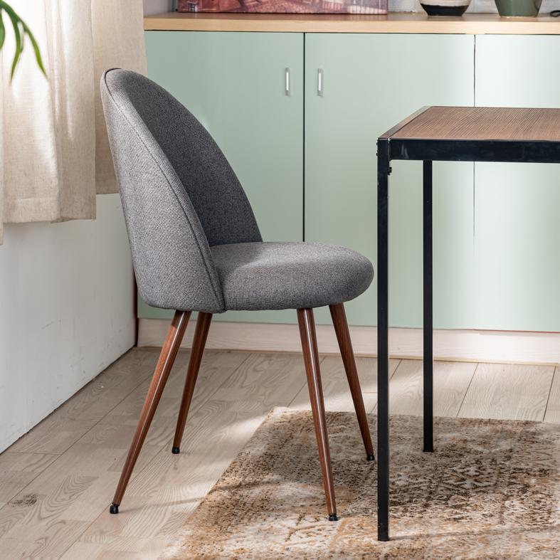 Haven Stylish high back Dining Chairs with Walnut Legs-HOMY CASA