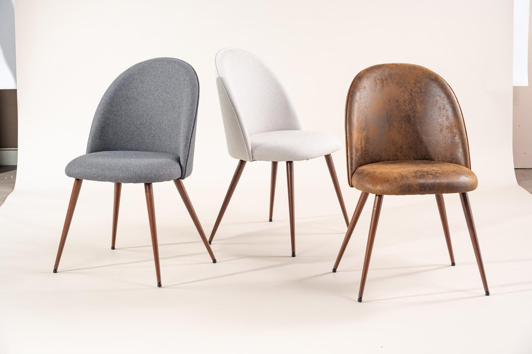 Haven Stylish high back Dining Chairs with Walnut Legs-HOMY CASA