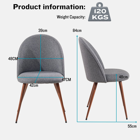 Haven Stylish high back Dining Chairs with Walnut Legs-HOMY CASA