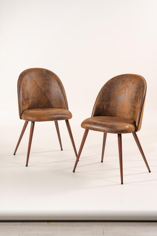 Haven Stylish high back Dining Chairs with Walnut Legs-HOMY CASA
