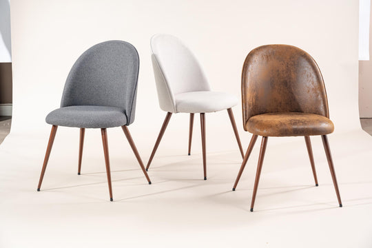 Haven Stylish high back Dining Chairs with Walnut Legs-HOMY CASA