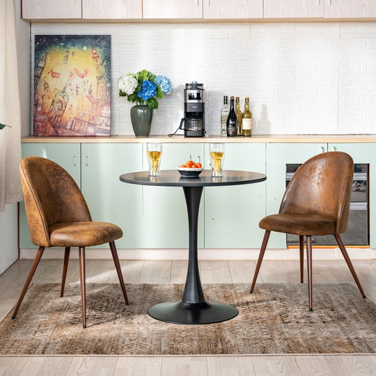 Haven Stylish high back Dining Chairs with Walnut Legs-HOMY CASA