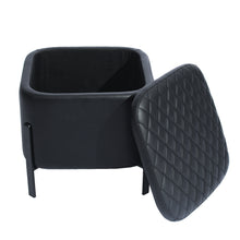 Load image into Gallery viewer, Tufted Fabric seat Metal Leg Square Standard Storage Ottoman
