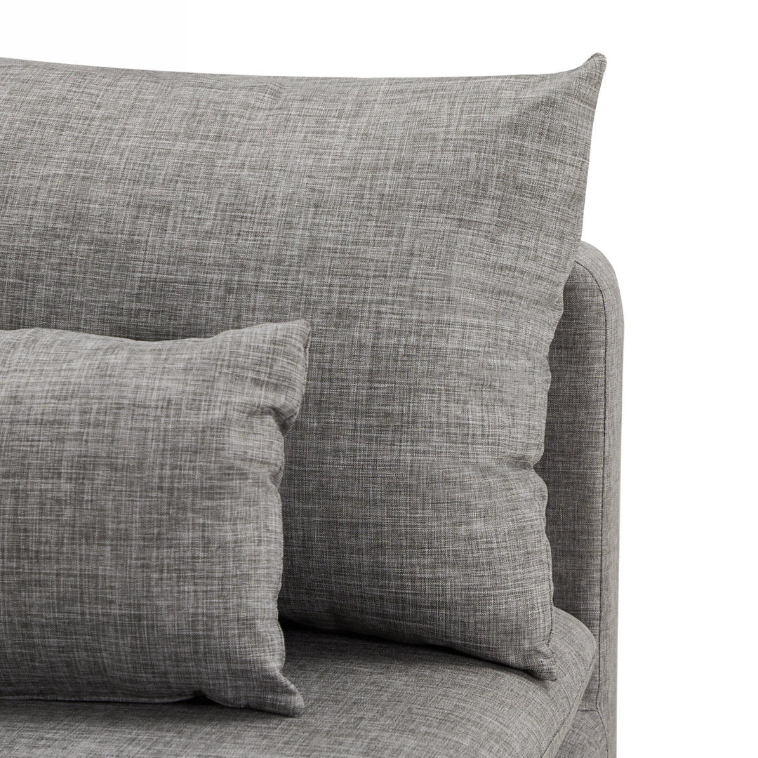 Edeline Grey Fabric Accent Chair with Pillows - Homy Casa