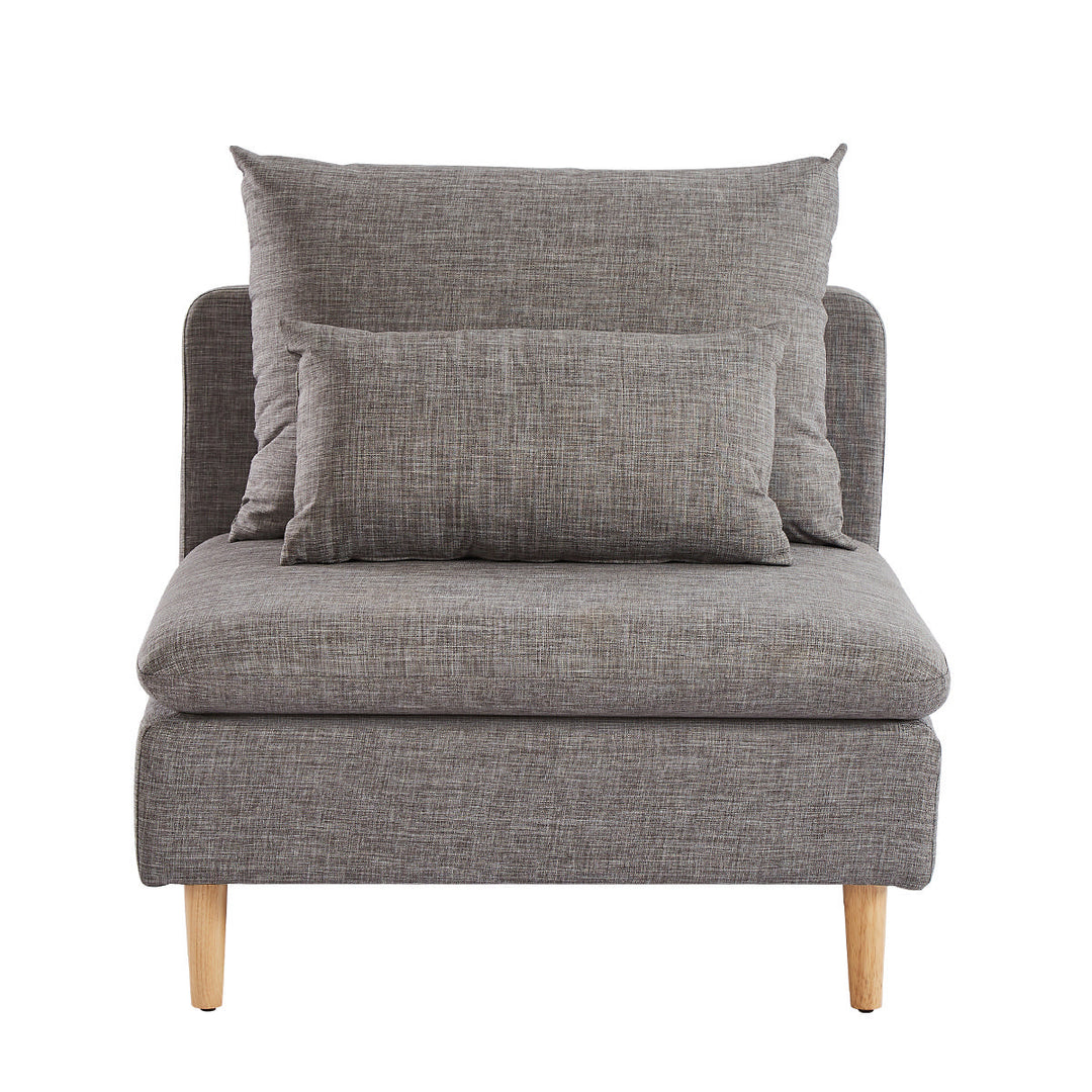 Edeline Grey Fabric Accent Chair with Pillows - Homy Casa