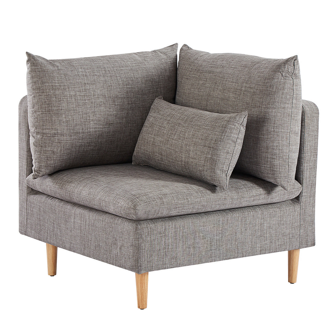 Edeline Grey Fabric Accent Chair with Pillows - Homy Casa