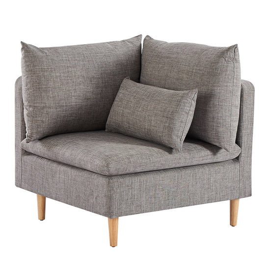 Edeline Grey Fabric Accent Chair with Pillows - Homy Casa
