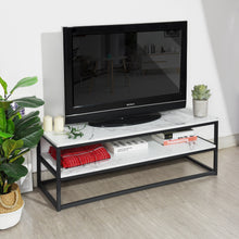 Load image into Gallery viewer, Living Room 47.2 in. White Faux Marble TV Stand Fits TV&#39;s up to 50 in. - Homy Casa
