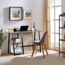 Load image into Gallery viewer, Spacious industrial style desk with integrated shelves and metal structure
