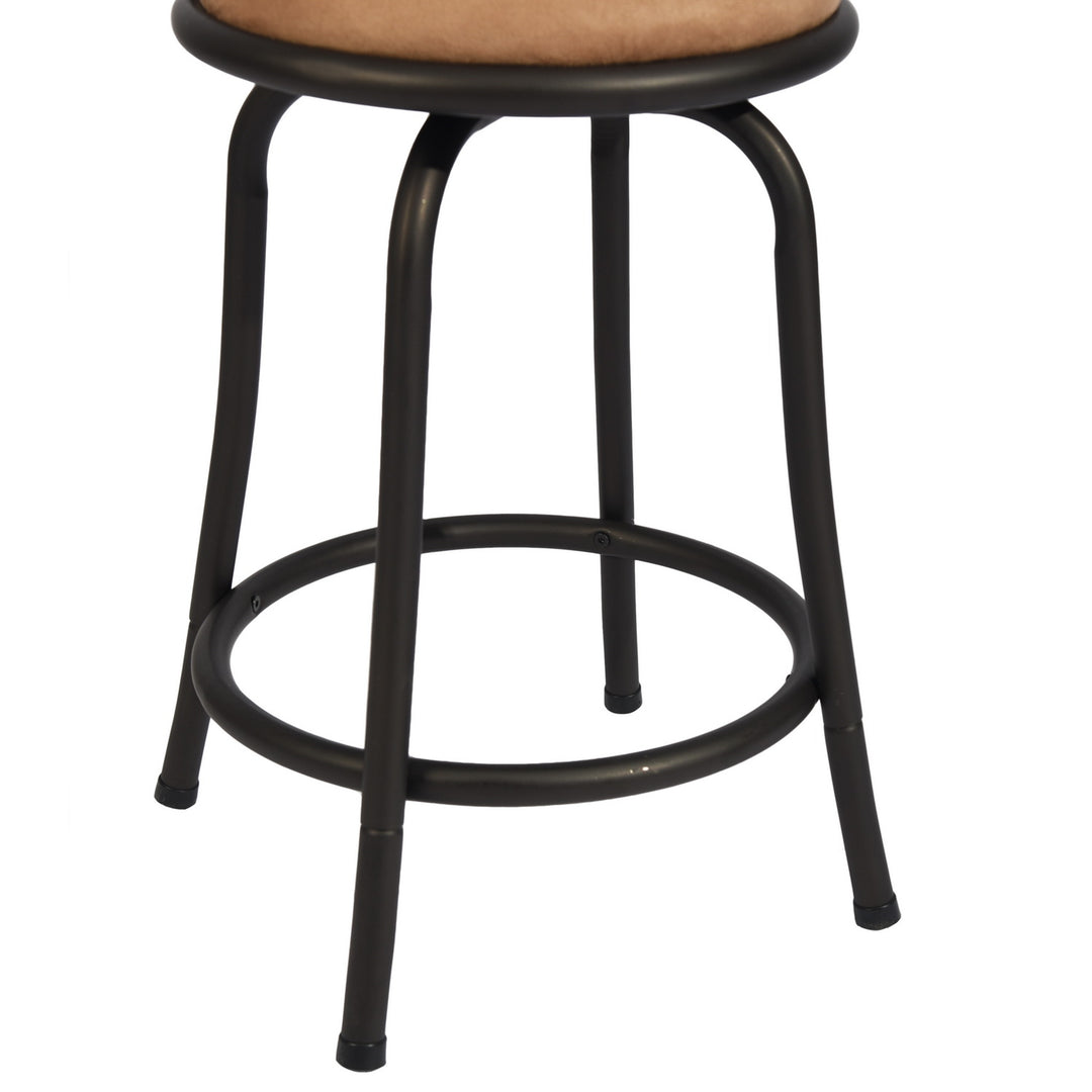 Pistil 24/29 inch Swivel Suede brown upholstery Bar Stool -Homy Casa