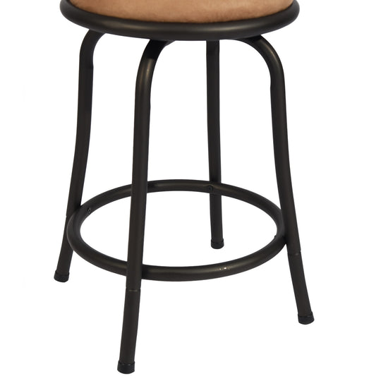 Pistil 24/29 inch Swivel Suede brown upholstery Bar Stool -Homy Casa