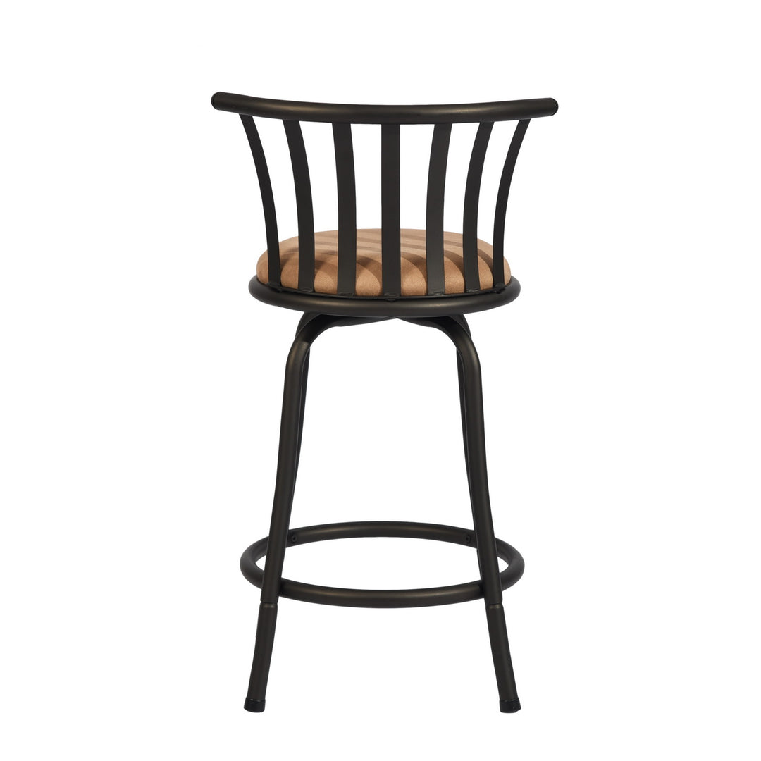 Pistil 24/29 inch Swivel Suede brown upholstery Bar Stool -Homy Casa