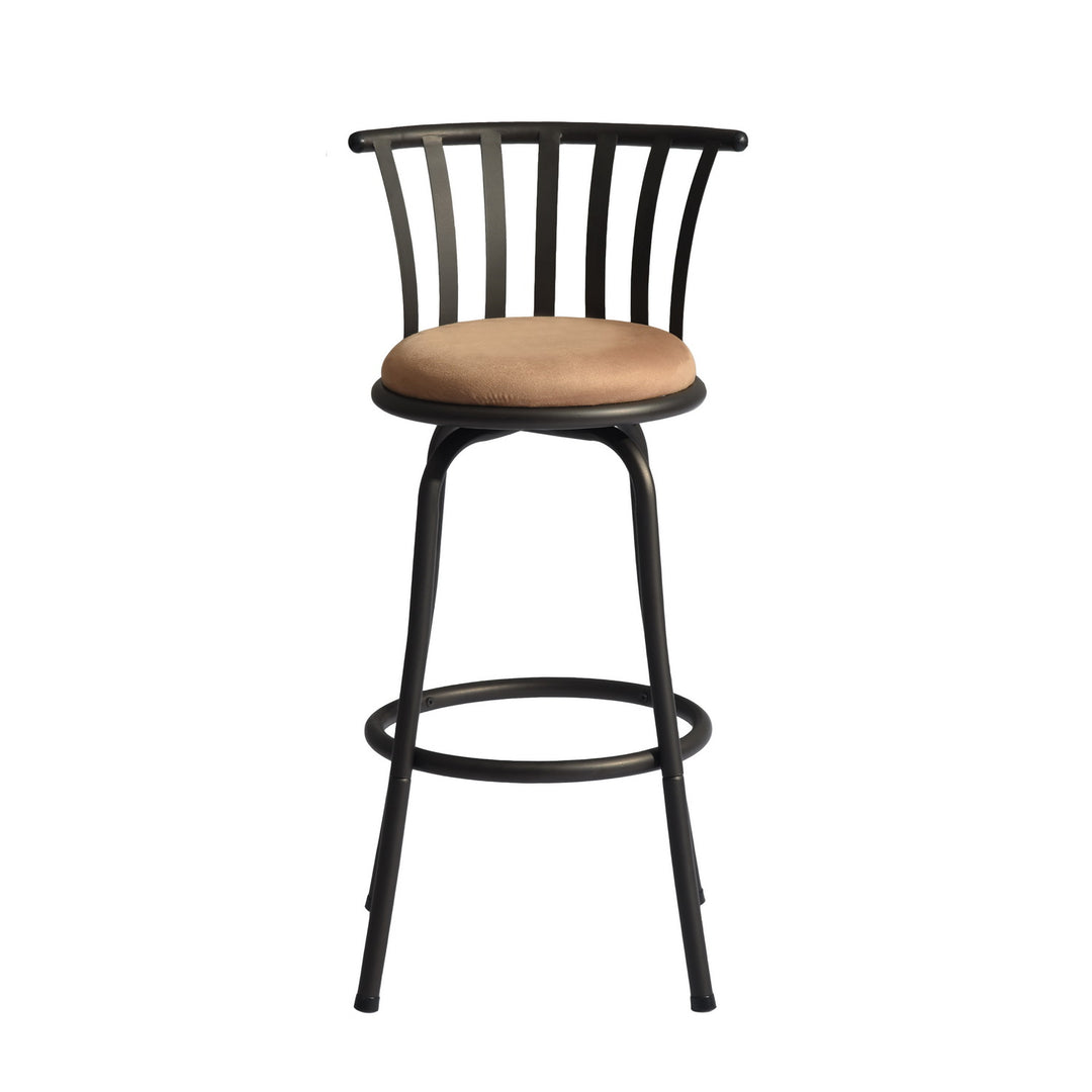 Pistil 24/29 inch Swivel Suede brown upholstery Bar Stool -Homy Casa