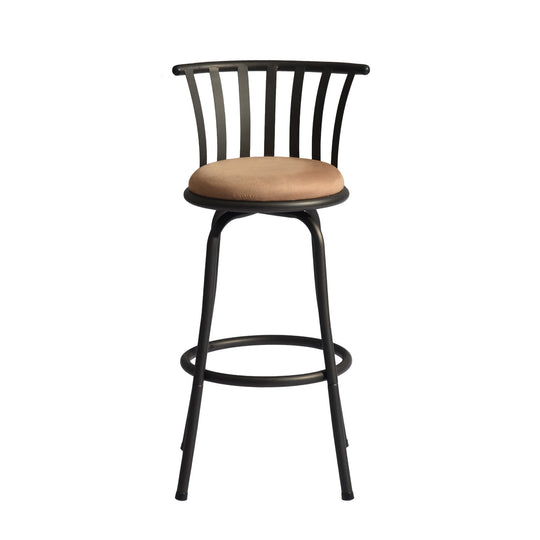 Pistil 24/29 inch Swivel Suede brown upholstery Bar Stool -Homy Casa