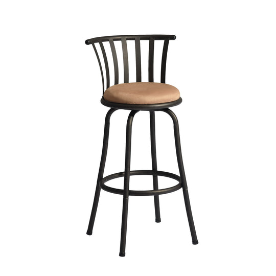 Pistil 24/29 inch Swivel Suede brown upholstery Bar Stool -Homy Casa