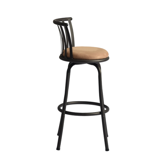 Pistil 24/29 inch Swivel Suede brown upholstery Bar Stool -Homy Casa