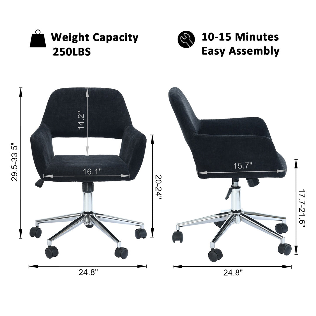 360 Degree Swivel Task Chair with Ergonomic Design, Height Adjustable For Living Room-Homy Casa - HomyCasa