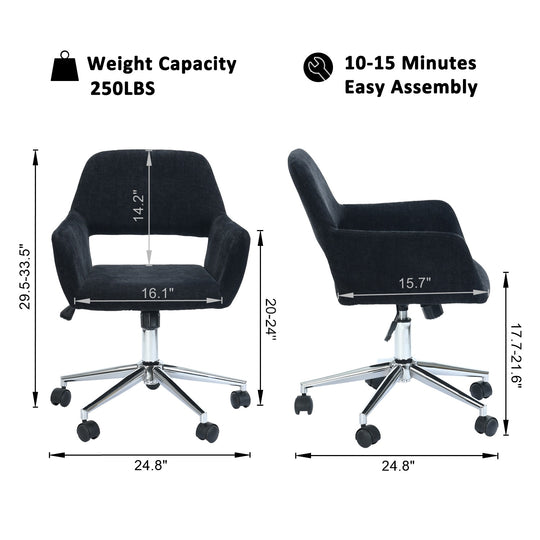 360 Degree Swivel Task Chair with Ergonomic Design, Height Adjustable For Living Room-Homy Casa - HomyCasa