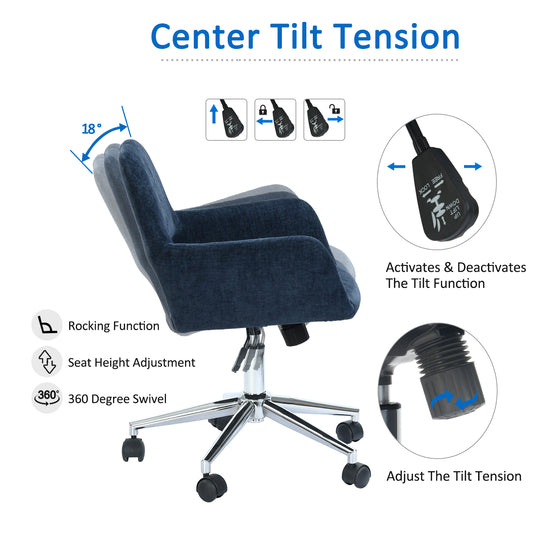 360 Degree Swivel Task Chair with Ergonomic Design, Height Adjustable For Living Room-Homy Casa - HomyCasa
