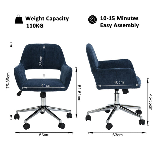 360 Degree Swivel Task Chair with Ergonomic Design, Height Adjustable For Living Room-Homy Casa - HomyCasa