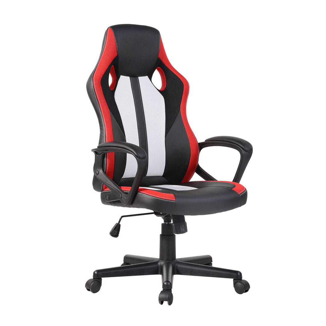 Jaxson Adjustable Swivel Racer Chair with Nylon Casters -HOMY CASA