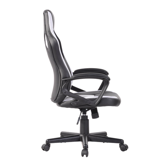 Adjustable Swivel Racer Chair with Nylon Casters - Black - HomyCasa