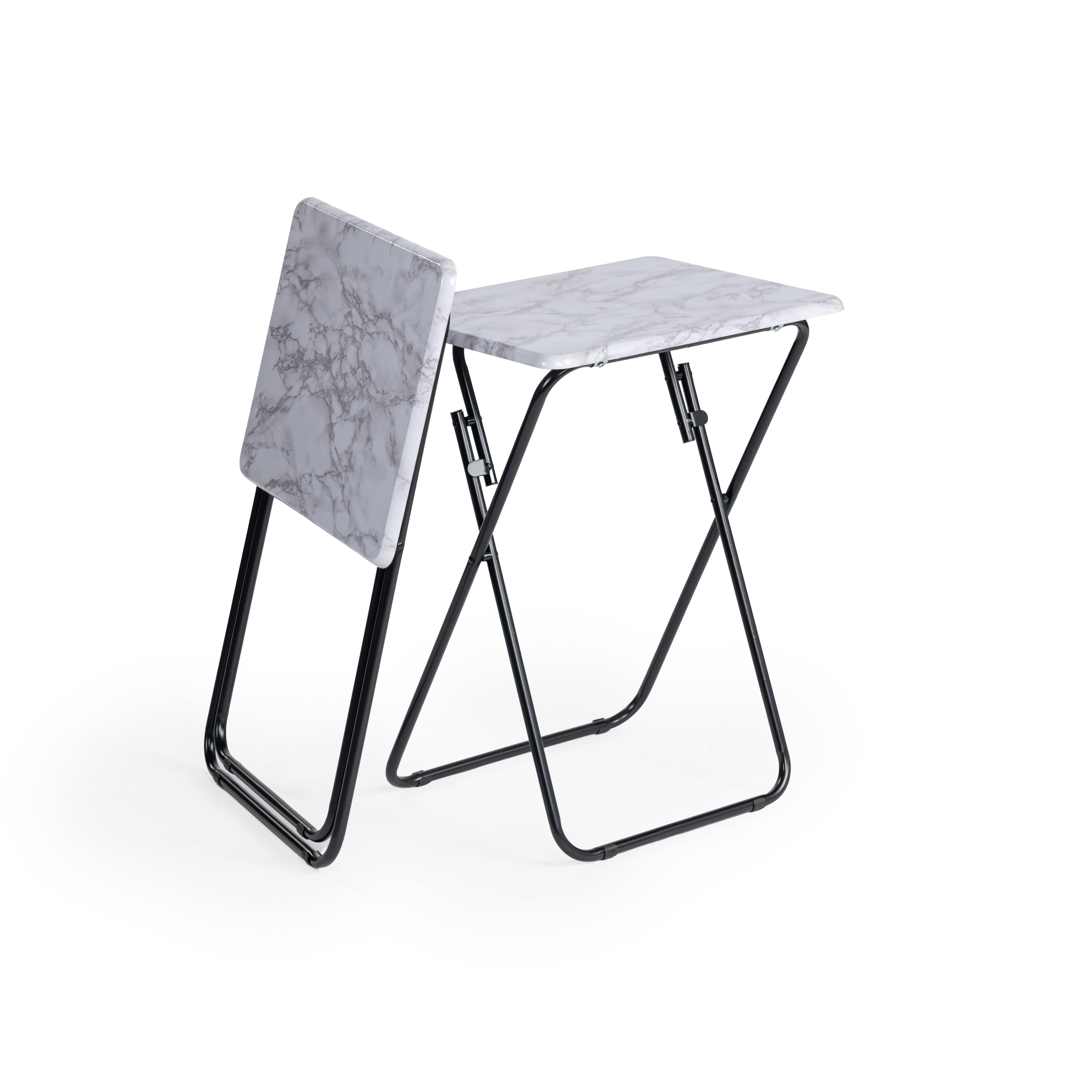 Joey Stylish wooden Folding Table with Black Frame, Perfect for Indoor and Outdoor Use-HOMY CASA 