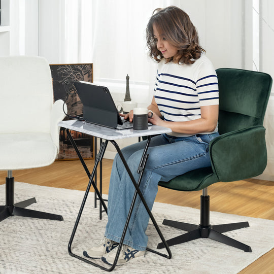Joey modern foldable side tables set of 2 with marble or walnut top