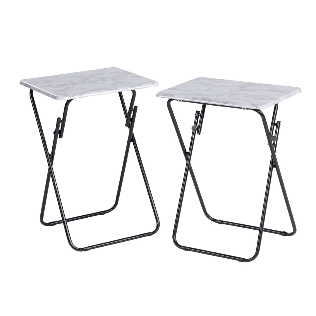 Joey modern foldable side tables set of 2 with marble or walnut top