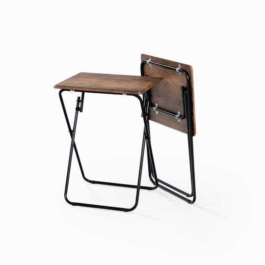 Joey modern foldable side tables set of 2 with marble or walnut top