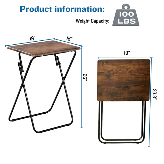 Joey modern foldable side tables set of 2 with marble or walnut top