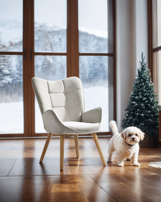 Kanas Stylish Modern Wingback Chair-HOMY CASA