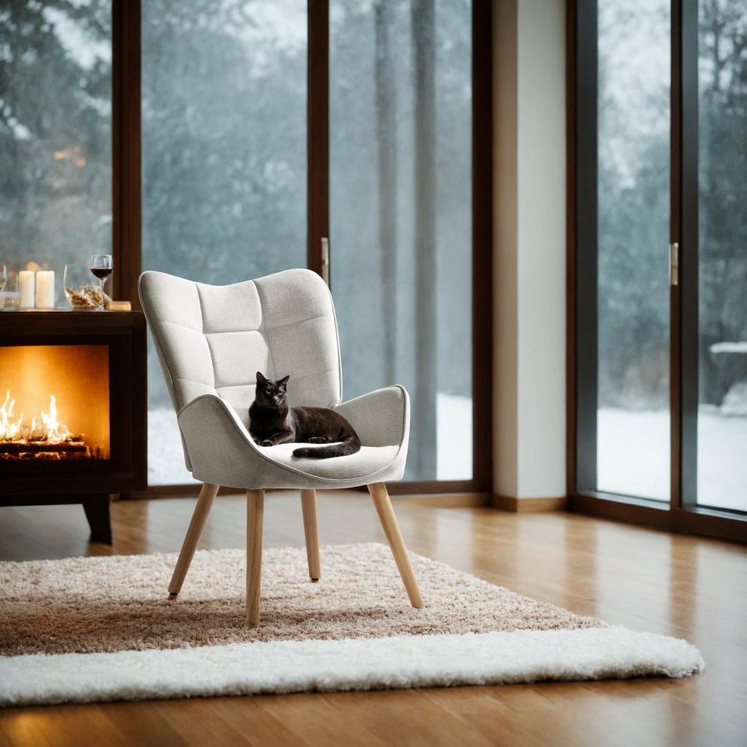 Kanas Stylish Modern Wingback Chair-HOMY CASA