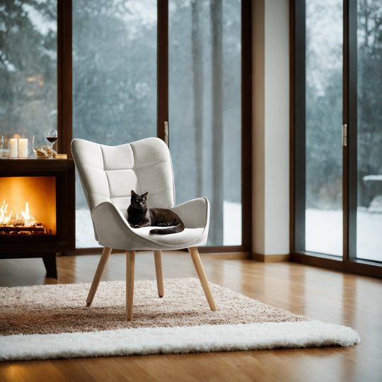 Kanas Stylish Modern Wingback Chair-HOMY CASA