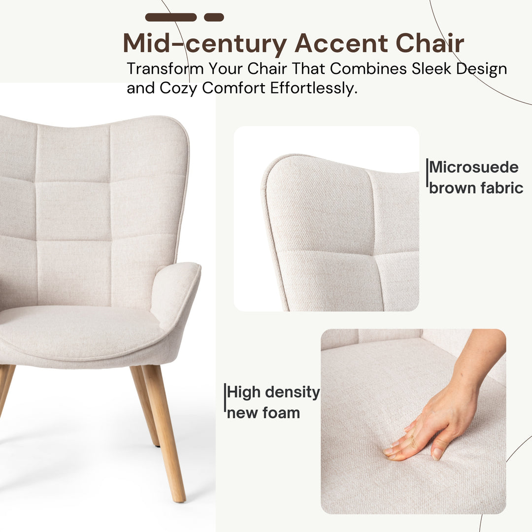 Kanas Stylish Modern Wingback Chair-HOMY CASA