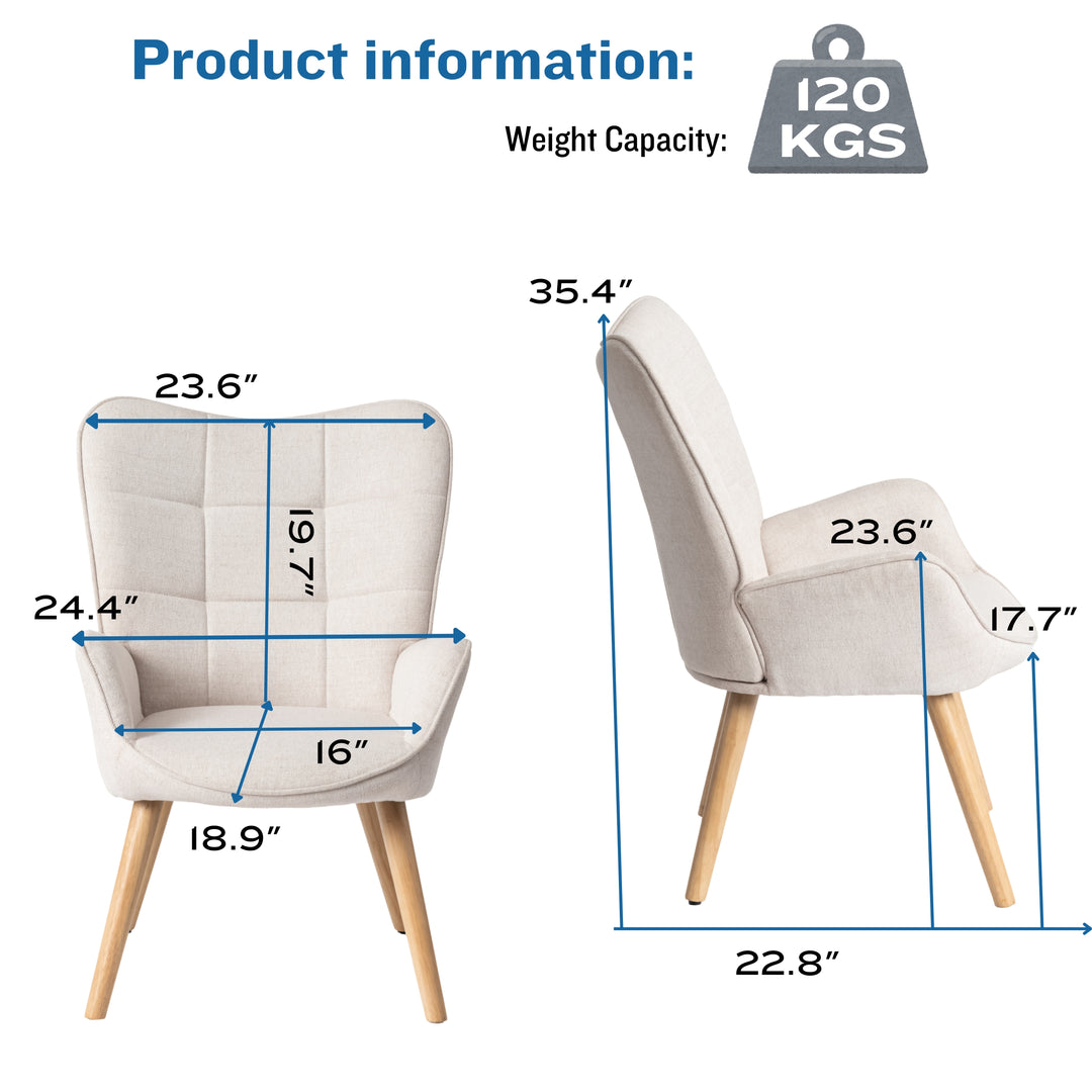 Kanas Stylish Modern Wingback Chair-HOMY CASA