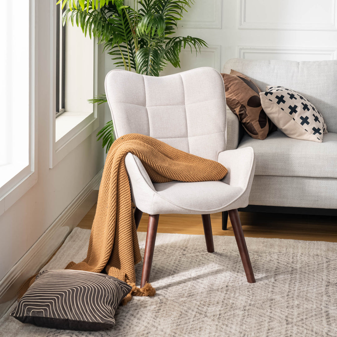 Kanas Stylish Modern Wingback Chair-HOMY CASA