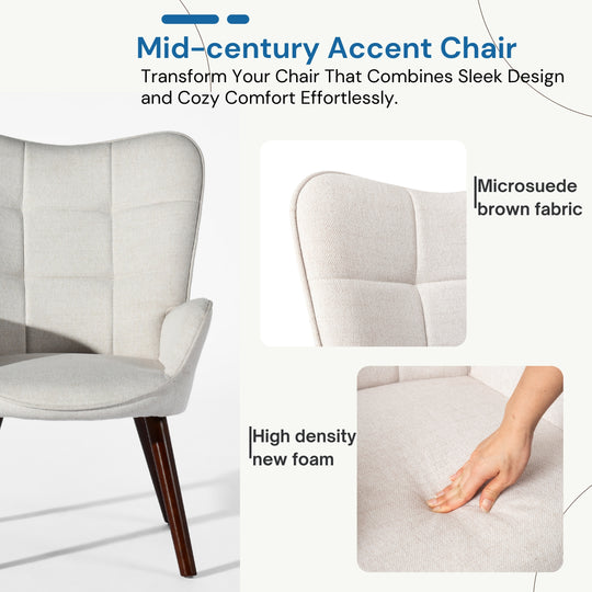 Kanas Stylish Modern Wingback Chair-HOMY CASA