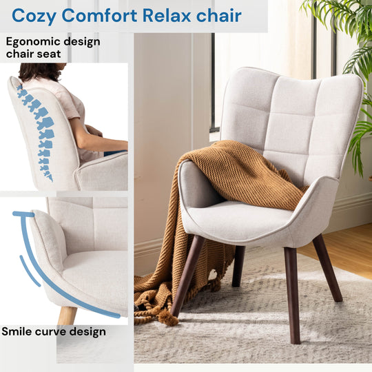 Kanas Stylish Modern Wingback Chair-HOMY CASA