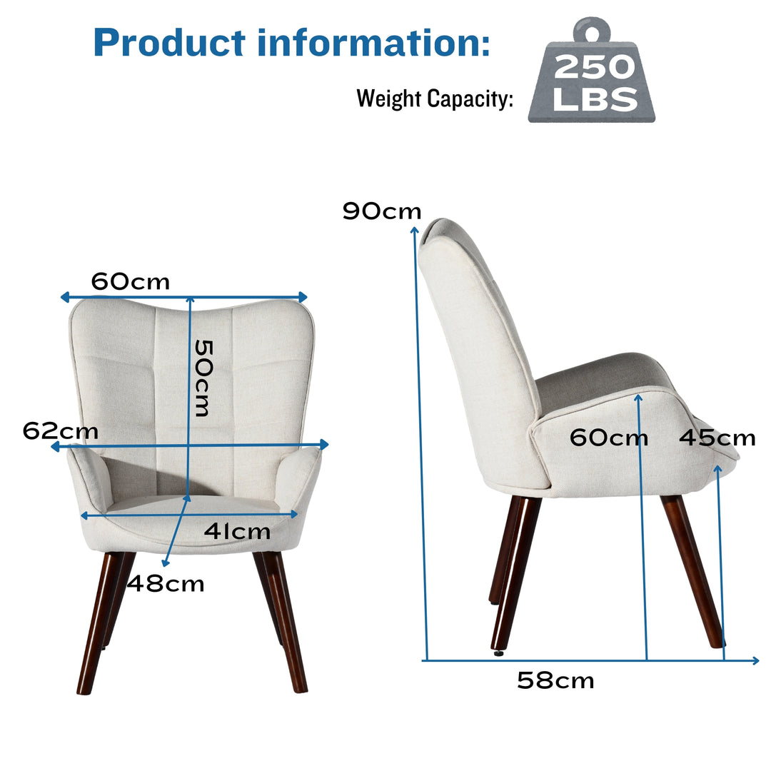 Kanas Stylish Modern Wingback Chair-HOMY CASA