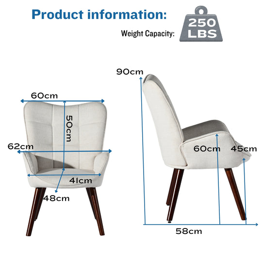 Kanas Stylish Modern Wingback Chair-HOMY CASA