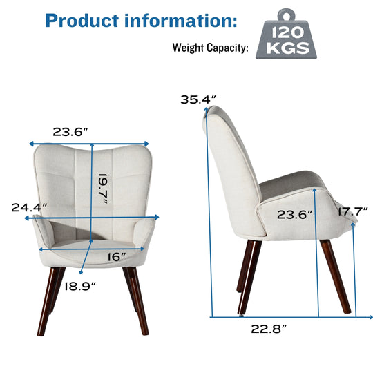 Kanas Stylish Modern Wingback Chair-HOMY CASA