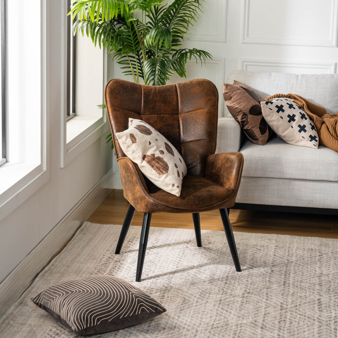Kanas Stylish Modern Wingback Chair-HOMY CASA