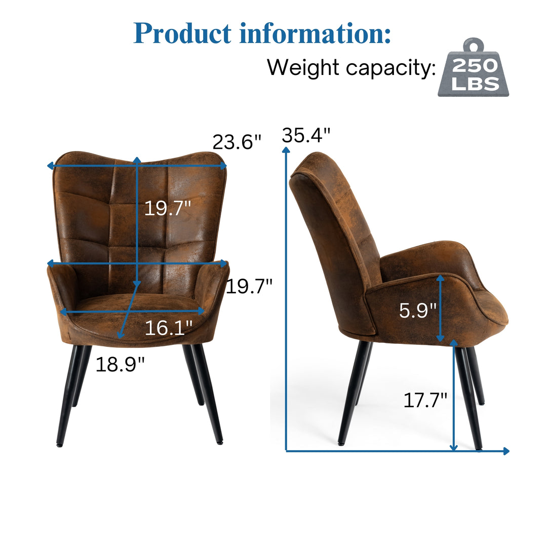 Kanas Stylish Modern Wingback Chair-HOMY CASA