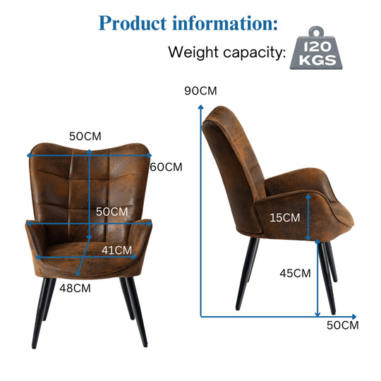 Kanas Stylish Modern Wingback Chair-HOMY CASA