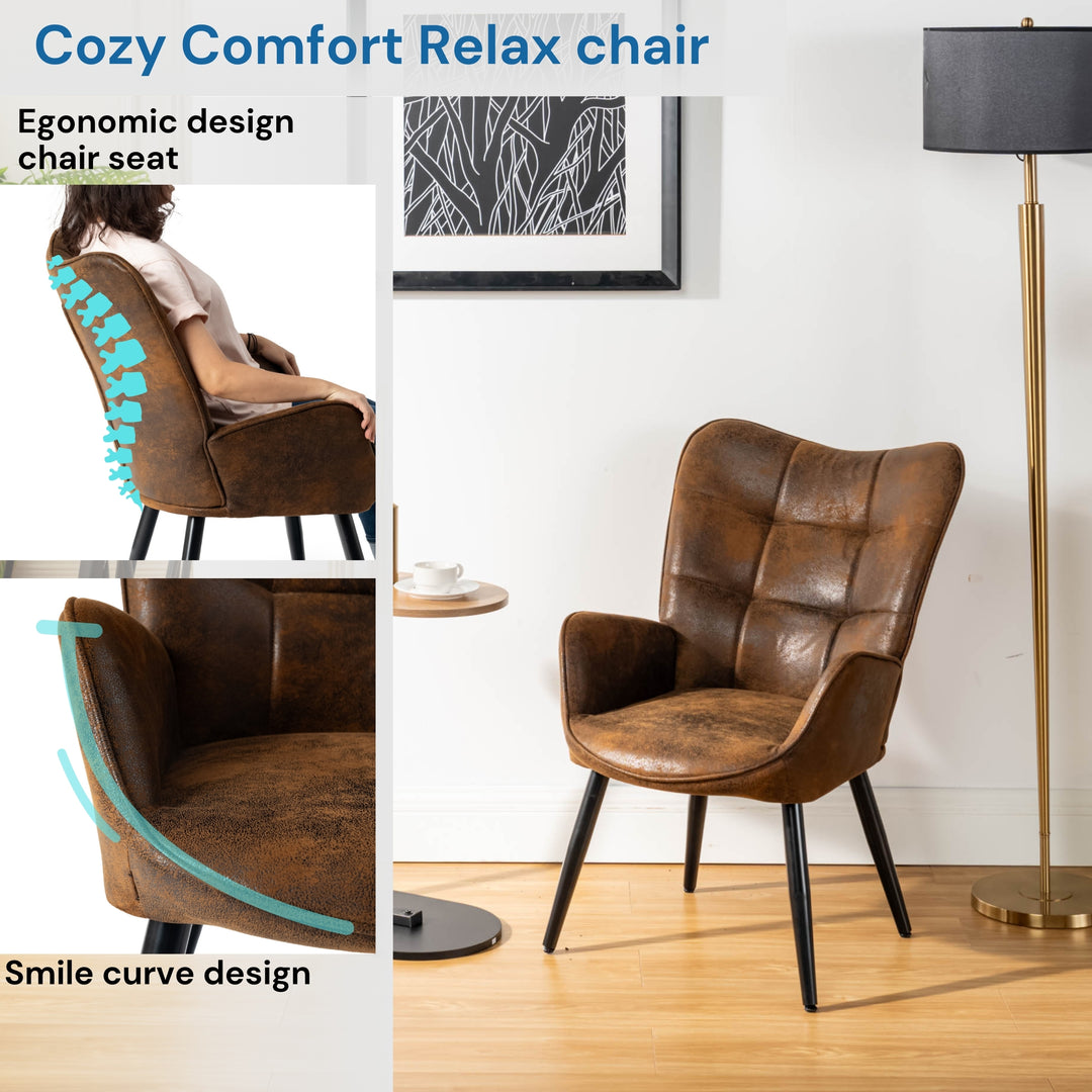 Kanas Stylish Modern Wingback Chair-HOMY CASA