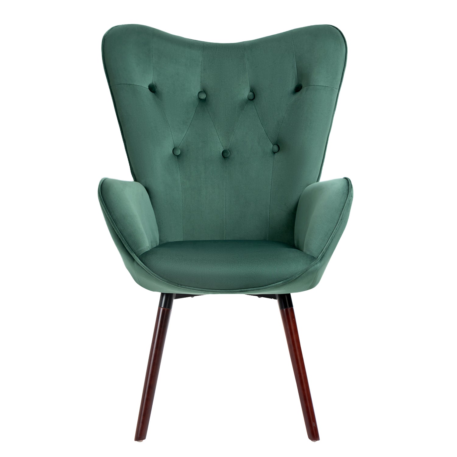Kas Velvet Green Accent Chair for Living Room, Modern and Stylish Seating Solution-HOMY CASA